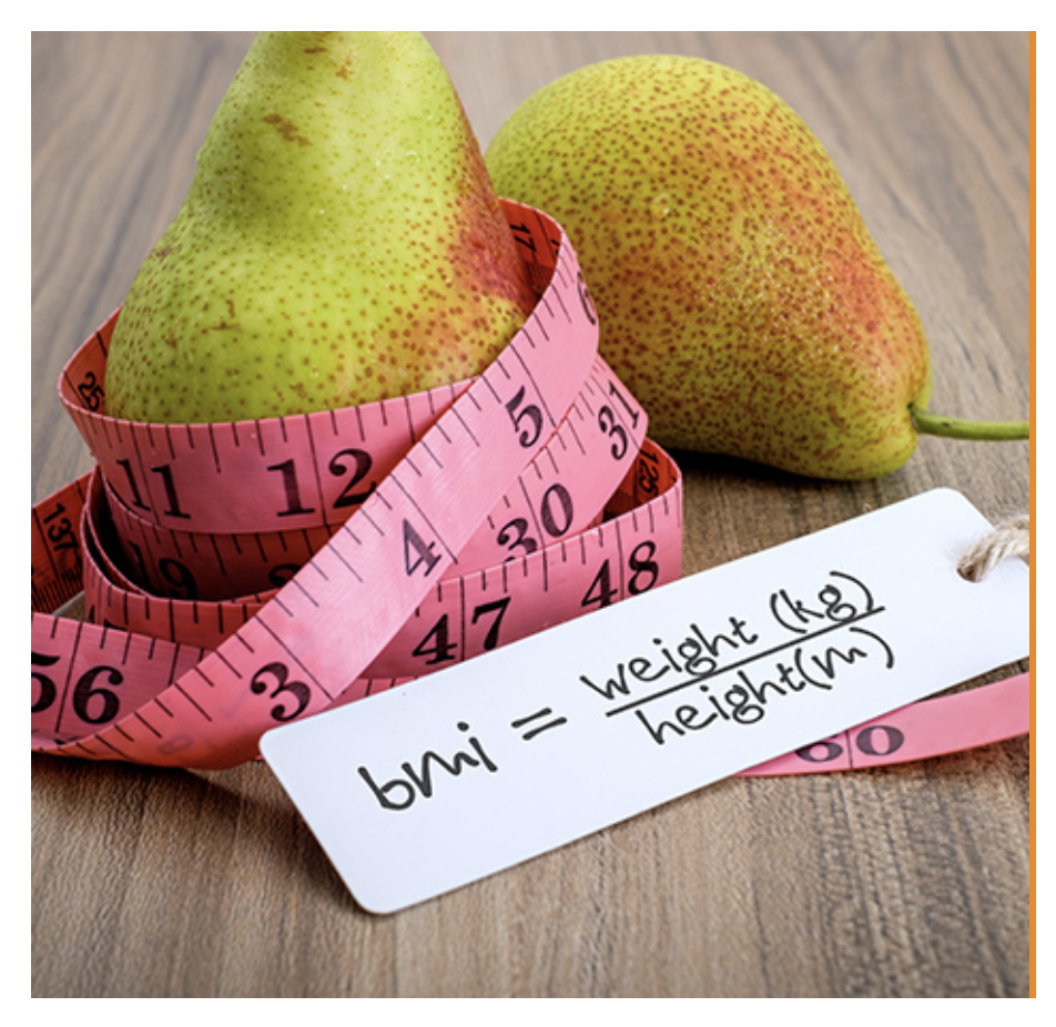 Pear and measuring tape